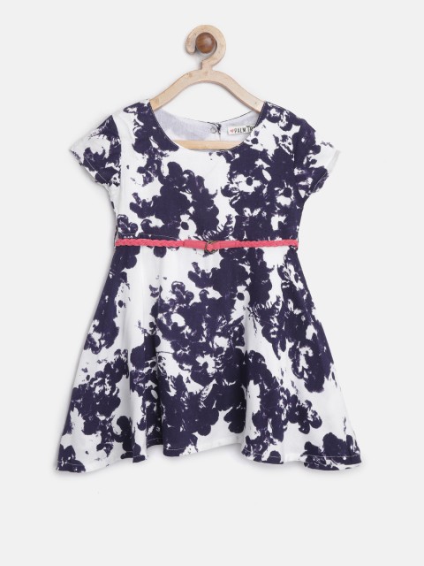 

Palm Tree Girls White & Purple Printed Fit & Flare Dress