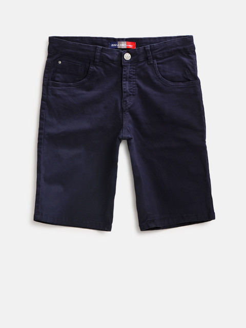 

Gini and Jony Boys Navy Solid Regular Fit Shorts, Navy blue