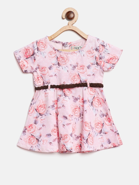 

Palm Tree Girls Pink Printed Fit & Flare Dress