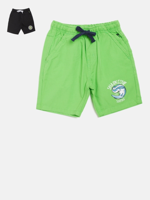 

Palm Tree Boys Pack of 2 Solid Shorts, Black