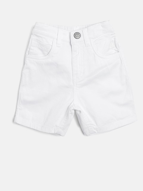 

Gini and Jony Boys White Solid Regular Fit Denim Shorts
