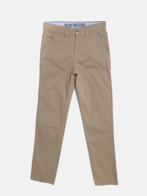 

Palm Tree Boys Khaki Regular Fit Solid Regular Trousers