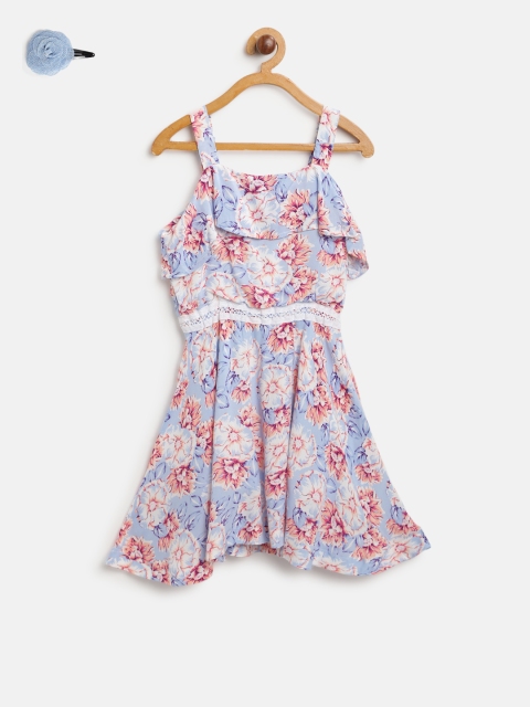 

Gini and Jony Girls Blue Printed Fit & Flare Dress