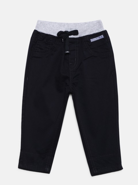 

Gini and Jony Boys Navy Blue Regular Fit Solid Trousers
