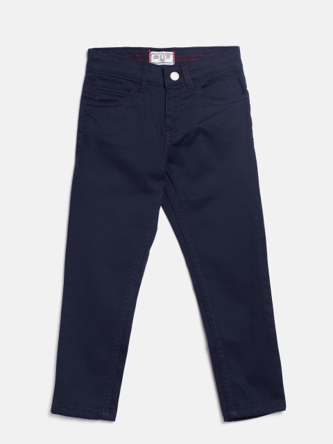 

Gini and Jony Boys Navy Blue Regular Fit Solid Trousers