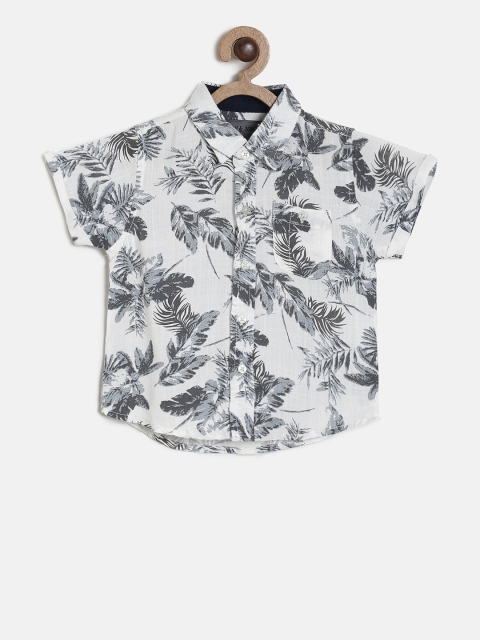 

Gini and Jony Boys White Regular Fit Printed Casual Shirt