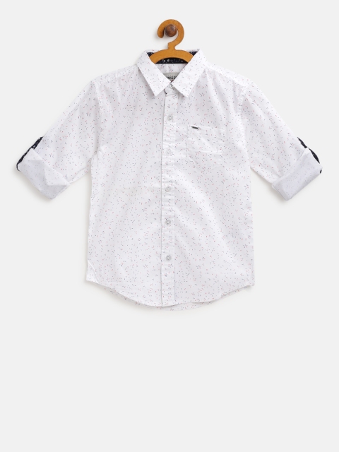 

Gini and Jony Boys White Regular Fit Printed Casual Shirt