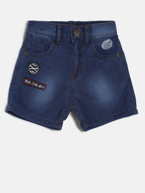 

Gini and Jony Boys Blue Solid Regular Fit Denim Shorts