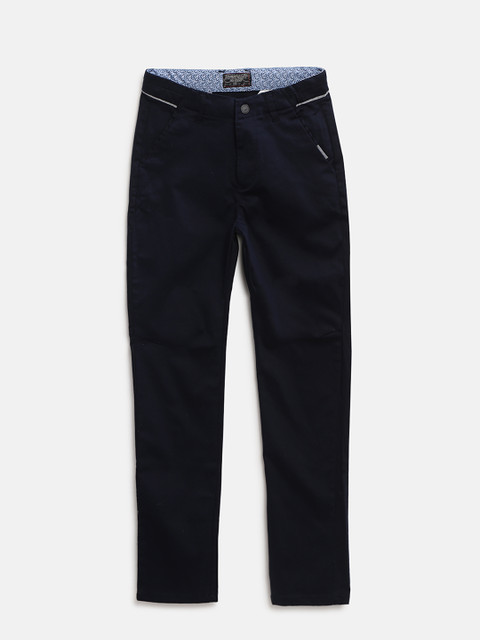 

Gini and Jony Boys Navy Blue Regular Fit Chinos
