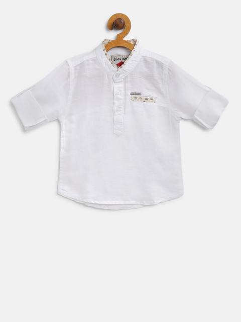 

Gini and Jony Boys White Regular Fit Solid Casual Shirt