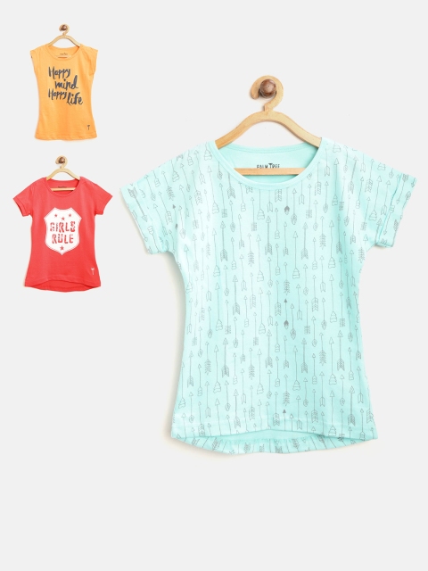 

Palm Tree Girls Pack of 3 Printed T-shirt, Orange