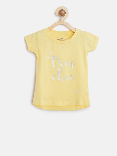 

Palm Tree Girls Yellow Printed Round Neck T-shirt