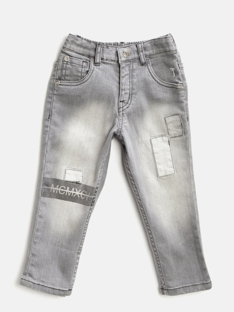 

Palm Tree Boys Grey Regular Fit Mid-Rise Clean Look Stretchable Jeans