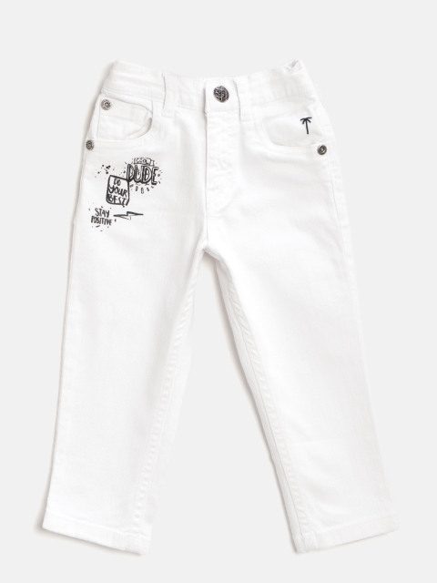 

Palm Tree Boys White Regular Fit Mid-Rise Clean Look Stretchable Jeans