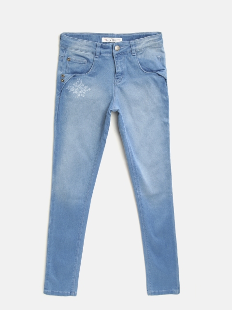 

Palm Tree Girls Blue Solid Regular Fit Mid-Rise Clean Look Stretchable Jeans
