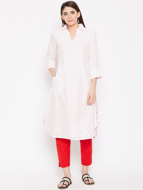 

Biba Women White Solid Layered Pathani Kurta