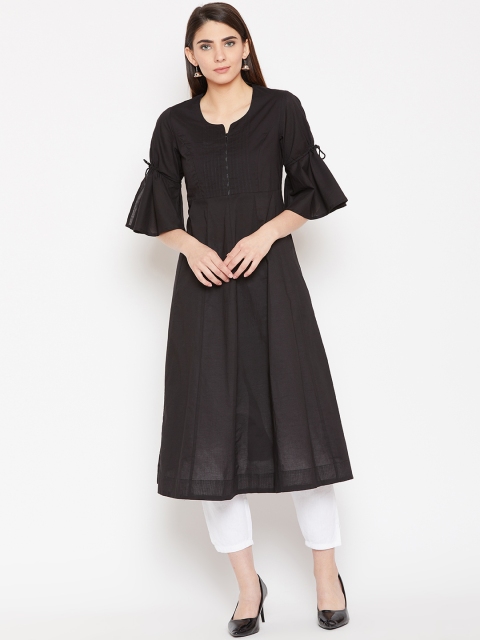 

Biba Women Black Solid A-Line Kurta