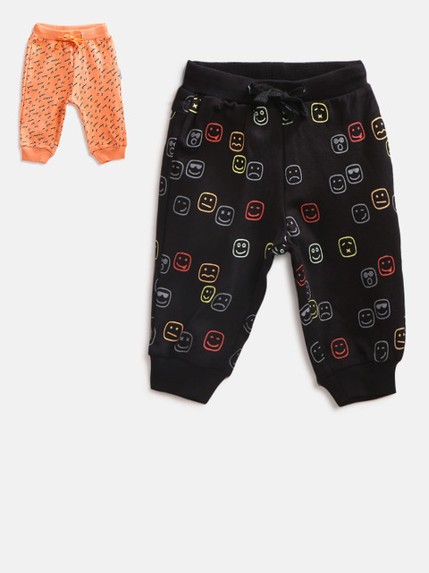 

Gini and Jony Boys Pack of 2 Printed Joggers, Peach
