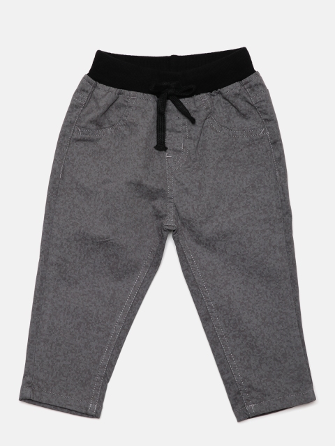 

Gini and Jony Boys Grey Regular Fit Printed Trousers