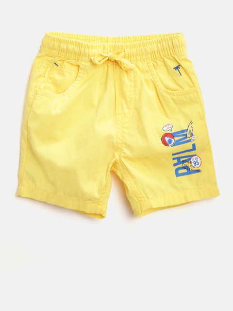 

Palm Tree Boys Yellow Solid Regular Shorts