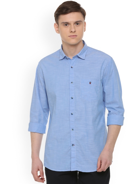 

Louis Philippe Men Blue Slim Fit Solid Casual Shirt
