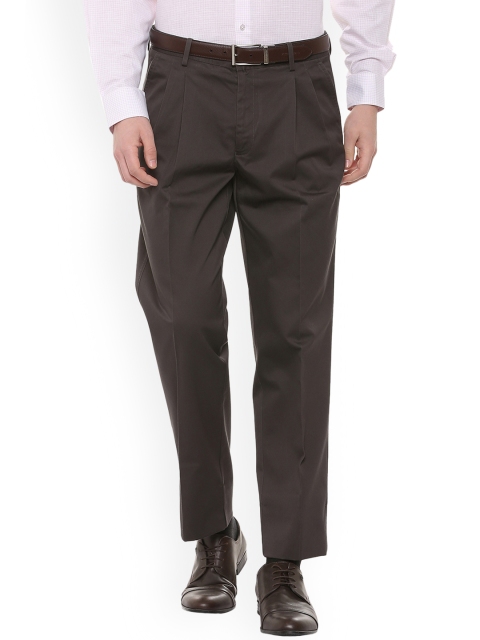 

Louis Philippe Men Brown Regular Fit Solid Formal Trousers