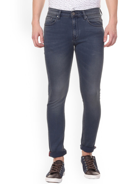 

Louis Philippe Jeans Men Blue Slim Fit Mid-Rise Clean Look Stretchable Jeans