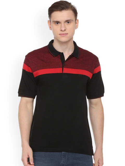

Allen Solly Men Black Colourblocked Polo Collar T-shirt