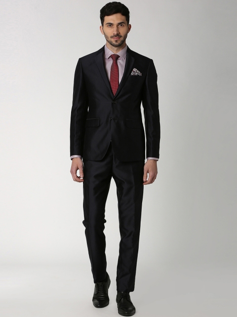 

Peter England Elite Men Black Solid Formal Suit