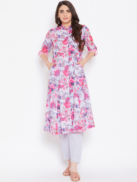 

Biba Women Purple & Lavender Printed Kurta with Trousers