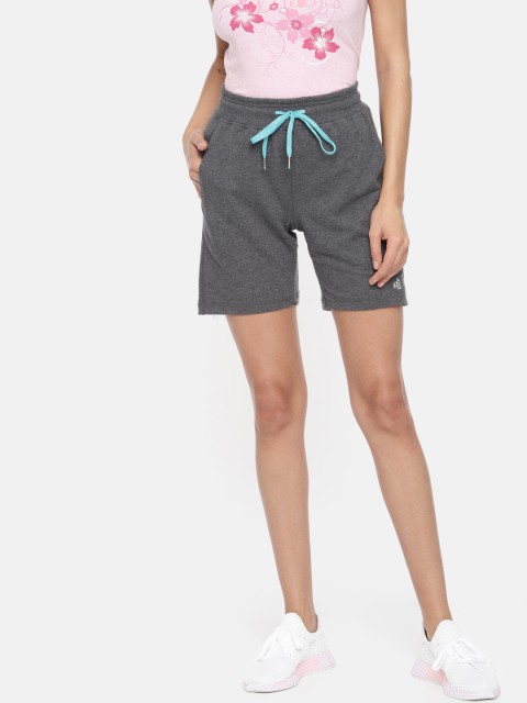

Jockey Women Grey Melange Solid Regular Fit Regular Shorts