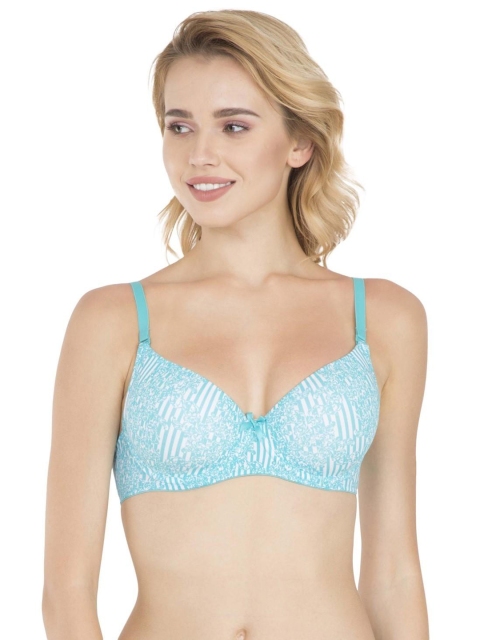 

Jockey Women Blue & White Printed Non-Wired Lightly Padded T-shirt Bra 1245-0103-064JT