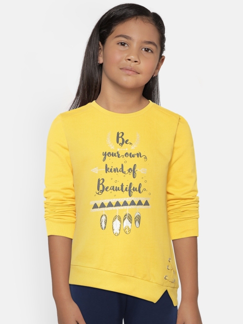 

Palm Tree Girls Yellow Printed Sweatshirt