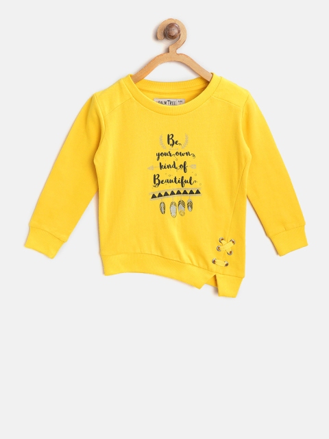 

Palm Tree Girls Yellow Printed Sweatshirt