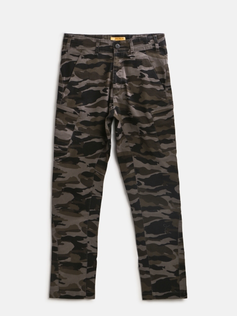 

Gini and Jony Boys Olive Green & Black Camouflage Print Cargos