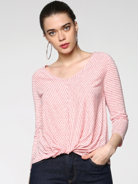 

ONLY Women Red & White Striped Top