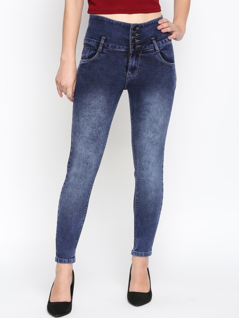 

PURPLE WATER Women Blue Slim Fit High-Rise Clean Look Stretchable Jeans