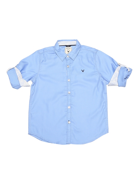 

Allen Solly Junior Boys Blue Regular Fit Solid Casual Shirt