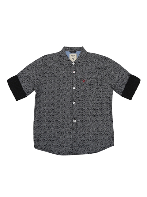 

Allen Solly Junior Boys Black Regular Fit Printed Casual Shirt