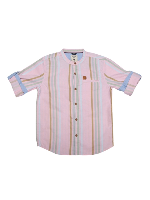 

Allen Solly Junior Boys Pink Regular Fit Striped Casual Shirt
