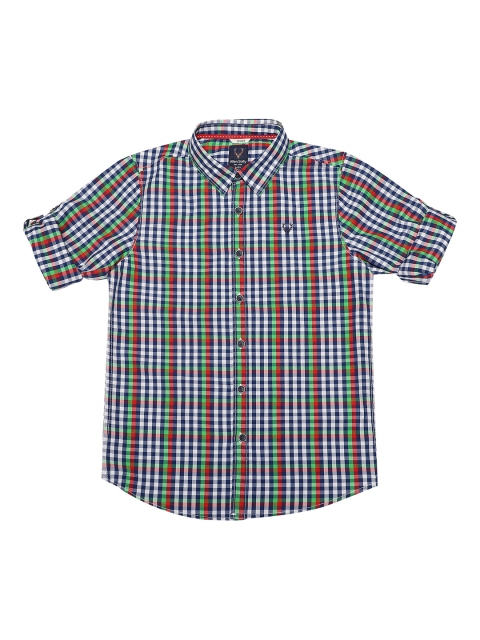 

Allen Solly Junior Boys Blue & White Regular Fit Checked Casual Shirt