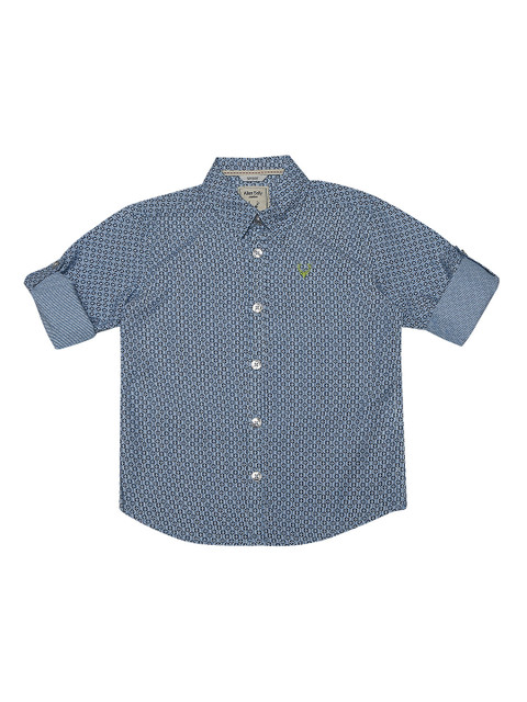 

Allen Solly Junior Boys Blue Regular Fit Printed Casual Shirt