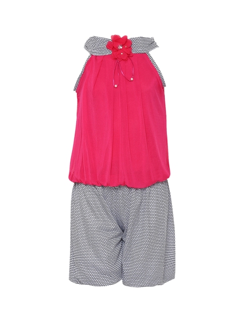 

Aarika Girls Pink & Grey Solid Top with Shorts
