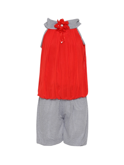 

Aarika Girls Red & Grey Solid Top with Shorts
