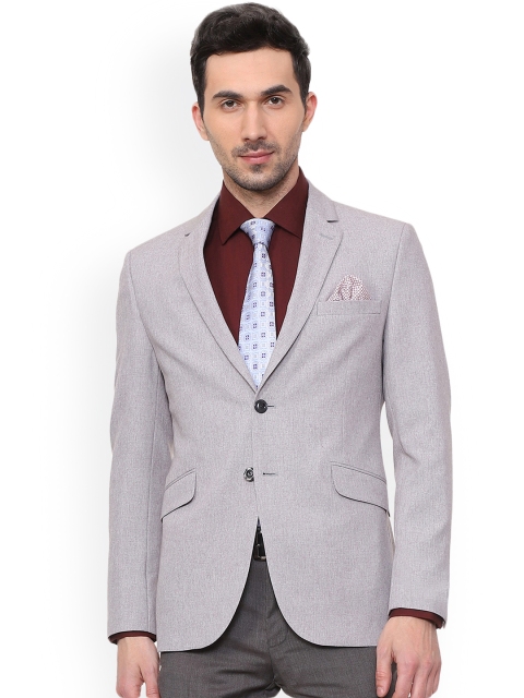 

Van Heusen Men Grey Self Design Single-Breasted Blazer