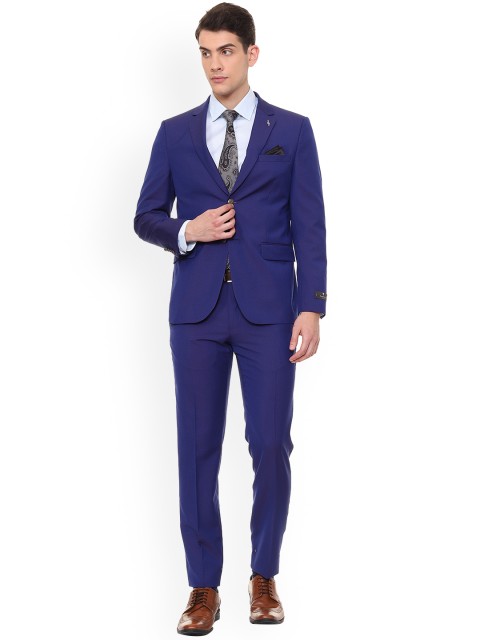 

Van Heusen Men Blue Solid Slim-Fit Two Piece Suit