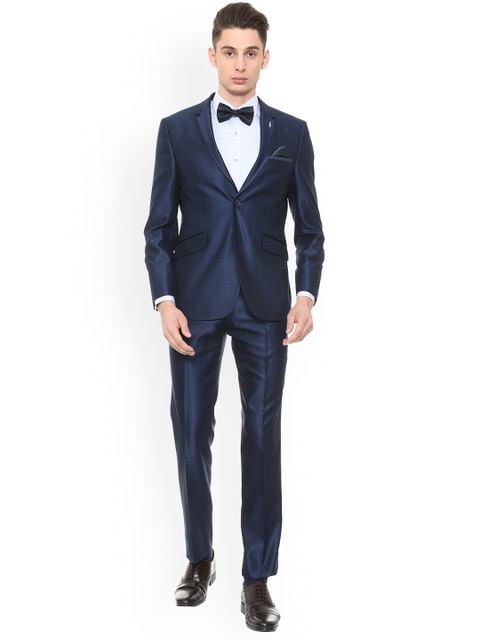 

Van Heusen Men Blue Solid Slim-Fit Two Piece Suit