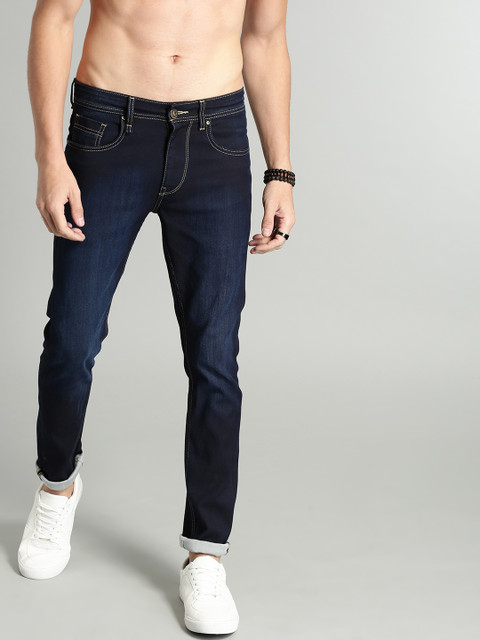 

The Roadster Lifestyle Co Men Navy Blue Premium Clean Look Skinny Fit Mid-Rise Stretchable Jeans