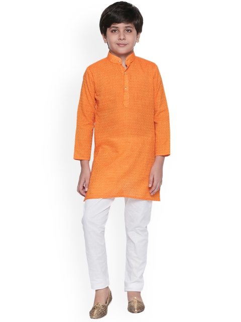 

Jeetethnics Boys Orange Solid Kurta with Salwar
