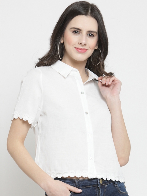 

Global Republic Women White Regular Fit Solid Casual Shirt